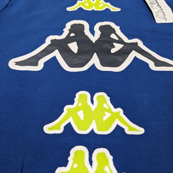 Kappa Unisex Crew Neck Blue Pullover Fleece lined with logo Sweatshirt  NWT - Picture 2 of 7